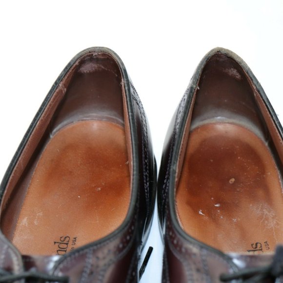 Allen Edmonds Townley Wingtip Oxford Size 10.5 D Burgundy Leather Dress Shoe - Picture 10 of 12